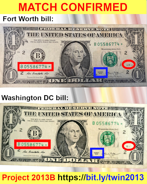 Project 2013B Confirmed Match of duplicate serial number on series 2013B star notes