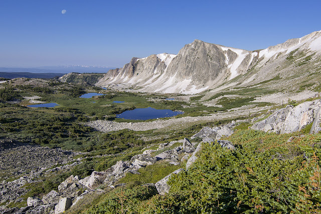 view of the Medicine Bow ridges and Lookout Lake in the Snowy Range, Wyoming