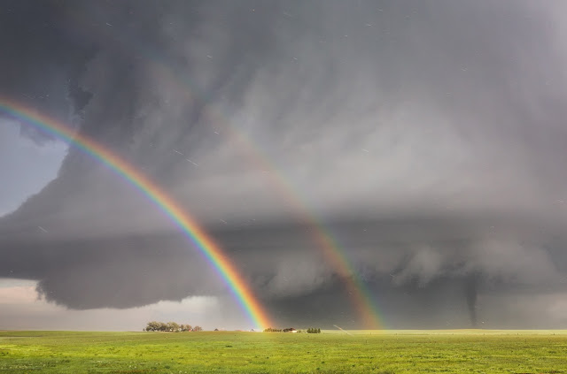 Double rainbow, Supercell and Tornado in Colorado