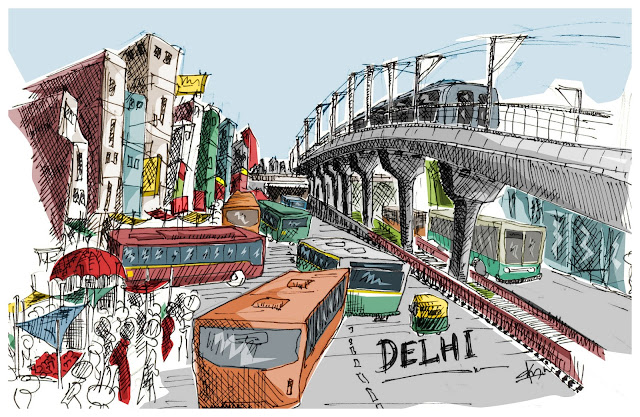 Delhi Metro sketch