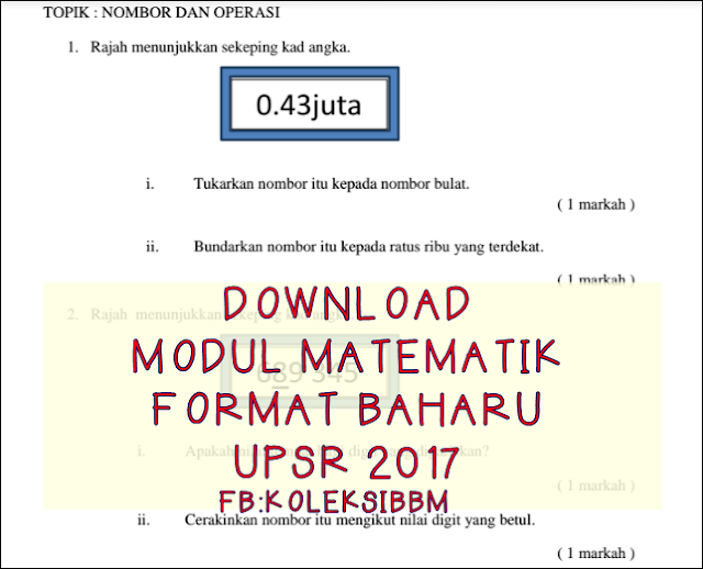 Koleksi Bahan Bantu Belajar (BBM): MODUL MATEMATIK FORMAT 