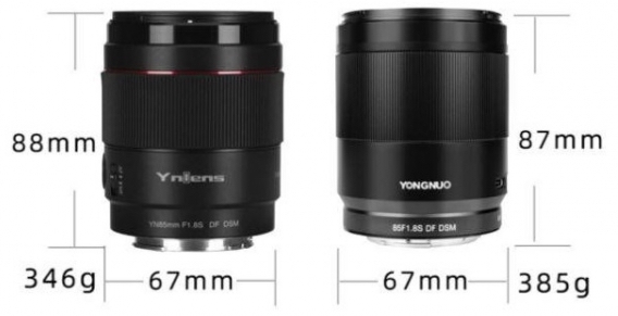 Старая и новая версия объектива Yongnuo 85mm f/1.8S для камер Sony