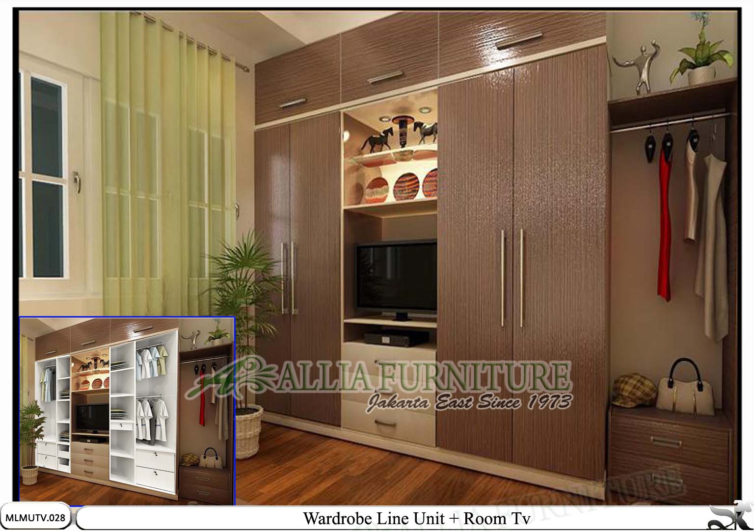 Lemari Baju Minimalis Modern Tv Line Allia Furniture