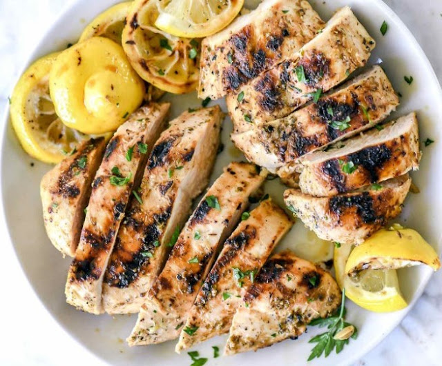 Grilled Chicken Breasts with Herbs and Lemon #glutenfree #paleo