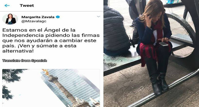 Margarita Zavala pidió firmas en el Ángel de la Independencia, Y TODOS LA IGNORAN. 