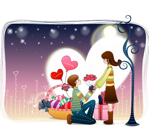 55+ Wallpaper Kartun Cinta Romantis Terbaru  Bangiz