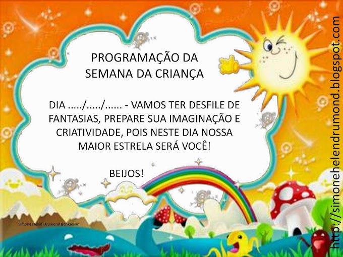 Programação da Semana do Dia das Crianças