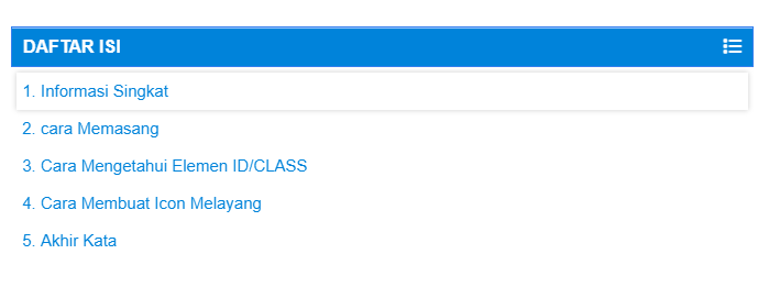 Cara Membuat Daftar Isi di Postingan Blog - Table Of Content [Responsive]