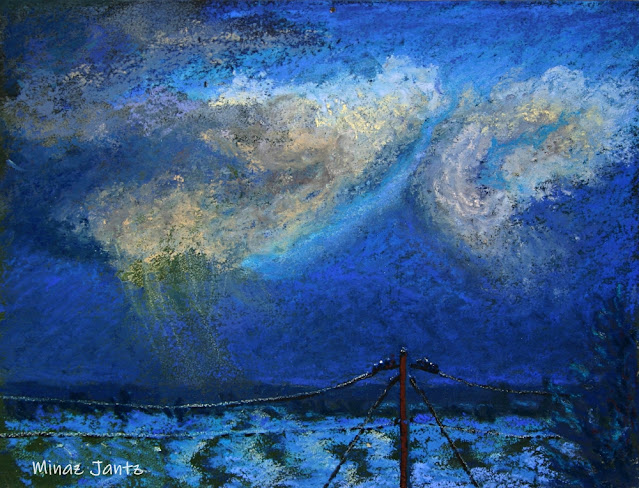 Gaetz Lake Snow Storm by Minaz Jantz (Pastel)