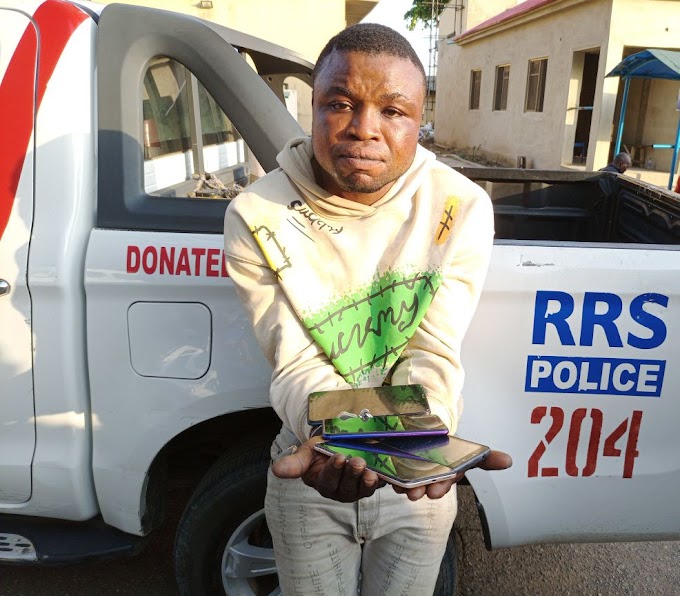 Lagos RRS Arrests Notorious Serial Phone Thief ...Recovers 5 different stolen android phones