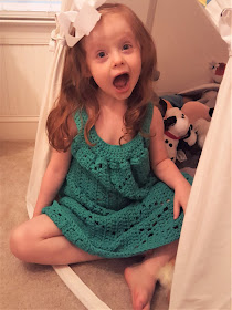 Green Summer Diamonds Crocheted Toddler Dress