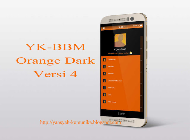 Download BBM Mod YK-BBM Orange Dark Versi 4 for Android