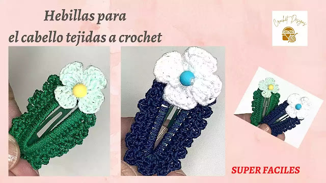 APRENDE A TEJER GRATIS Hebillas de Flores a Crochet