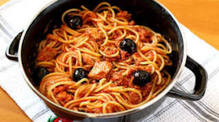 Tuna spaghetti for newbies. Quick recipe