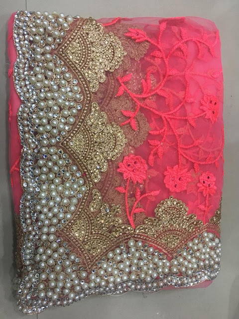  net embroidery saree 