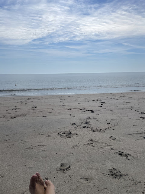 Another view of the same photo as above. This one is taken from a bit closer in giving you a clear picture of just how calm the ocean is. Again, it looks like a pond or lake instead of the ocean. The waves are nonexistant.