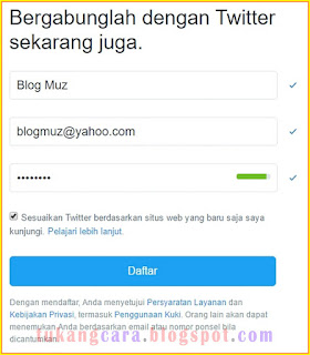 daftar akun twitter dengan yahoo mail