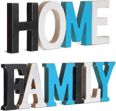 Decorative wooden block letters for home decor