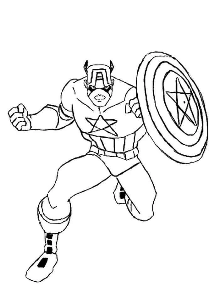 Captain America Shield Coloring Pages Printable