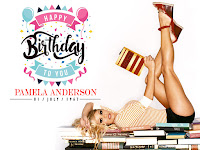 pamela anderson, well shaped sexy legs show by renowned model actress pamela anderson between lot of books