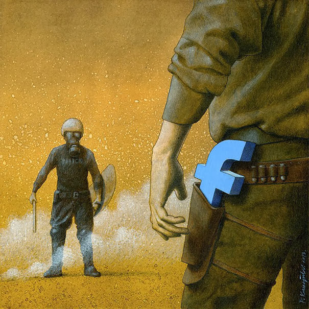 Ilustraciones satíricas reflexionar Pawel Kuczynski