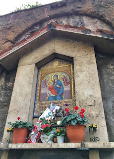 Maddonnelle decorated with Christmas flowers on the Via Appia in Rome, Italy