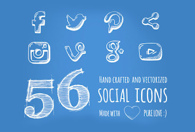 56 Free Hand-Drawn Social Media Icons