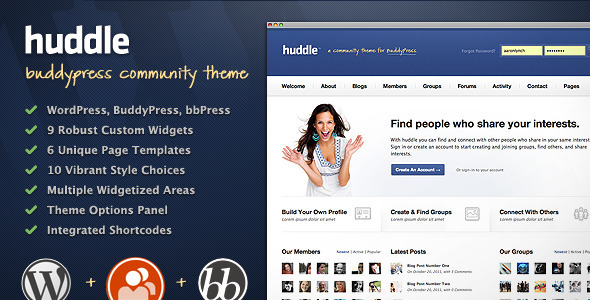 Huddle - WordPress & BuddyPress Community Theme - ThemeForest Item for Sale