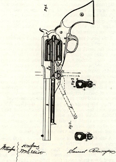 Sam Remington made modifications to pistols but apparently this improvement of loading lever-cylinder pin linkage was not produced. Patent No. 37921 dated March 17, 1863, pictured Beals Navy revolver as model.