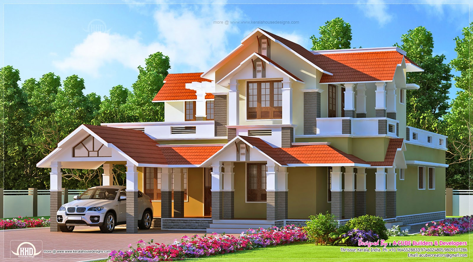 Kerala style dream home design in 2900 sq.feet  House Design Plans