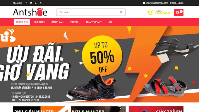 Ant Shoe Shop Responsive Blogger Template