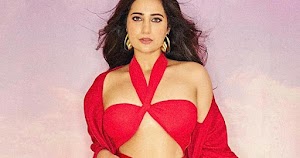 kusha kapila red outfit curvy indian actress