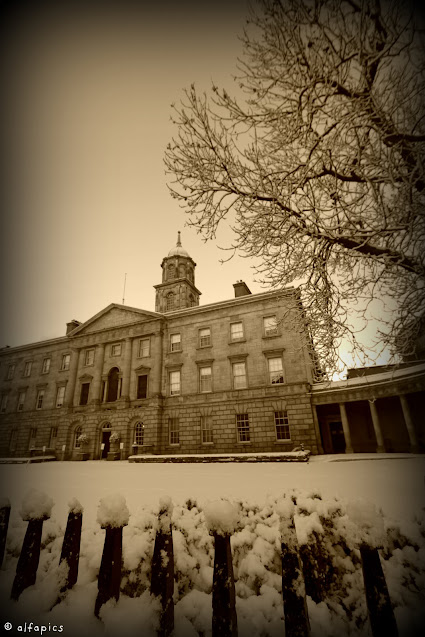 Neve a Dublino su O' Connell street