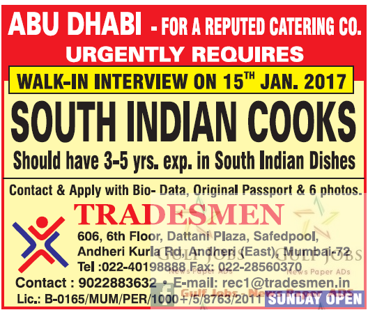 Abu Dhabi reputed catering co Jobs