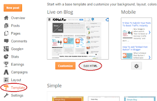 how to edit template in blogger