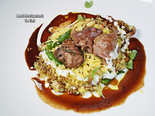 Chef Marcin Budynek Slow-Roasted Lamb Shoulder with Vegetable Pilaf 