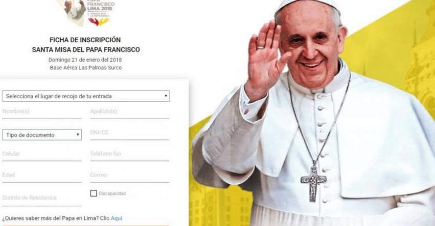 PAPA FRANCISCO EN PERÚ: Se inició inscripción virtual para misa en Las Palmas - www.elpapaenperu.com