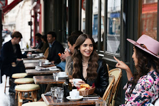 emily at a touristy cafe