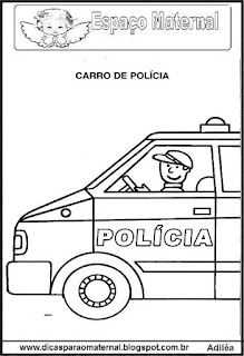 Desenho carro de polícia para colorir