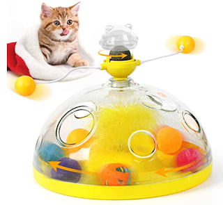 HOPET Interactive Cat Toy for Indoor Cats, Catnip Balls Roller Tracks Exercise Balls Teaser, Kitten Feeder Stimulation Toys Gifts for Pets Cat Lover Women Men
