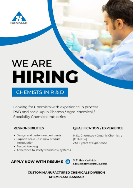 Sanmar Hiring For R&D Department