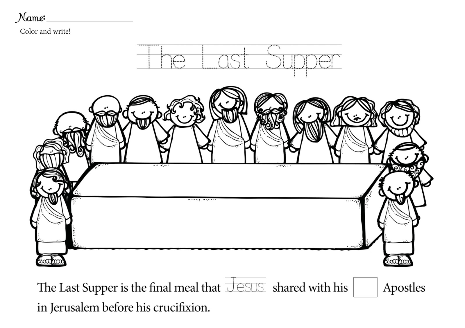 Last Supper Coloring Pages