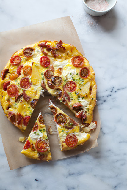 Cherry Tomato Frittata: romantic recipes for valentine's day on hello lovely studio