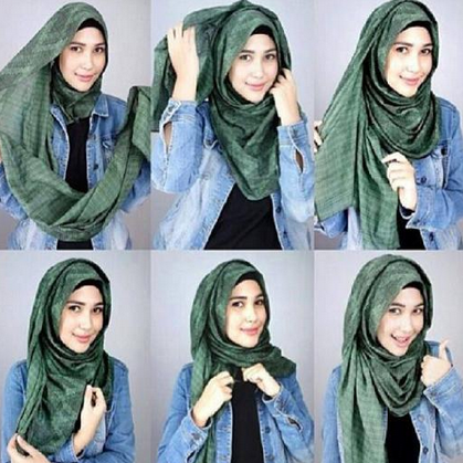 NEW TUTORIAL HIJAB PASHMINA PERSEGI PANJANG  Hijab Tips