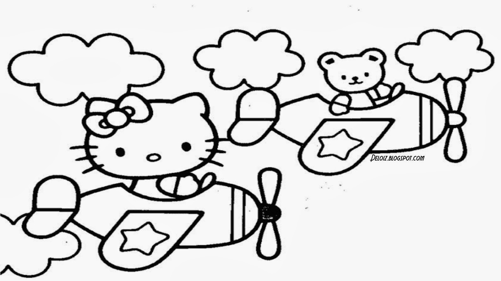  Gambar Hello Kitty Untuk Diwarnai