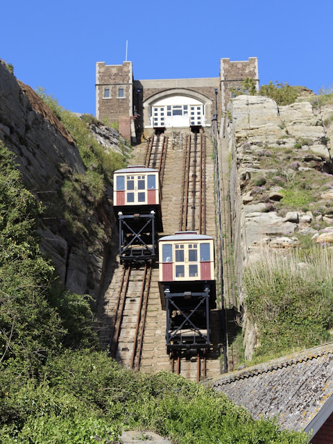 Children will enjoy a journey on the East Hill Cliff Railway in Hastings and dogs can ride too