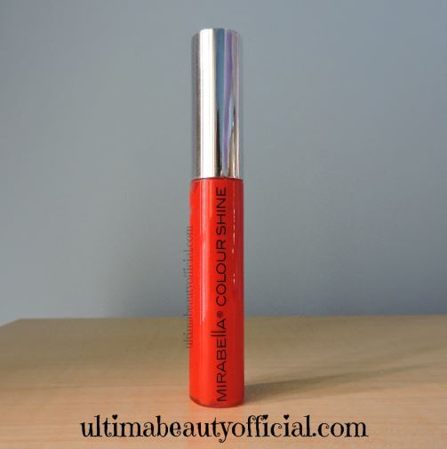 Closed tube of Mirabella Colour Shine Lip Gloss in Reckless