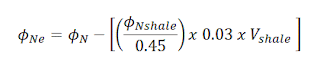 Porosidad del registro de neutrón corregida por arcillas (Schlumberger, 1975)