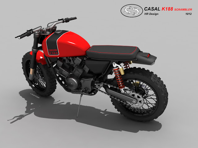 HR44 - K188 Scrambler motorcycle With a few minor cosmetic changes and behold, the Enduro becomes the Scrambler. By Hr Designs 