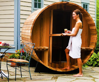 Almost Heaven Saunas Vienna Canopy Barrel Sauna, Perfect gift for Couples